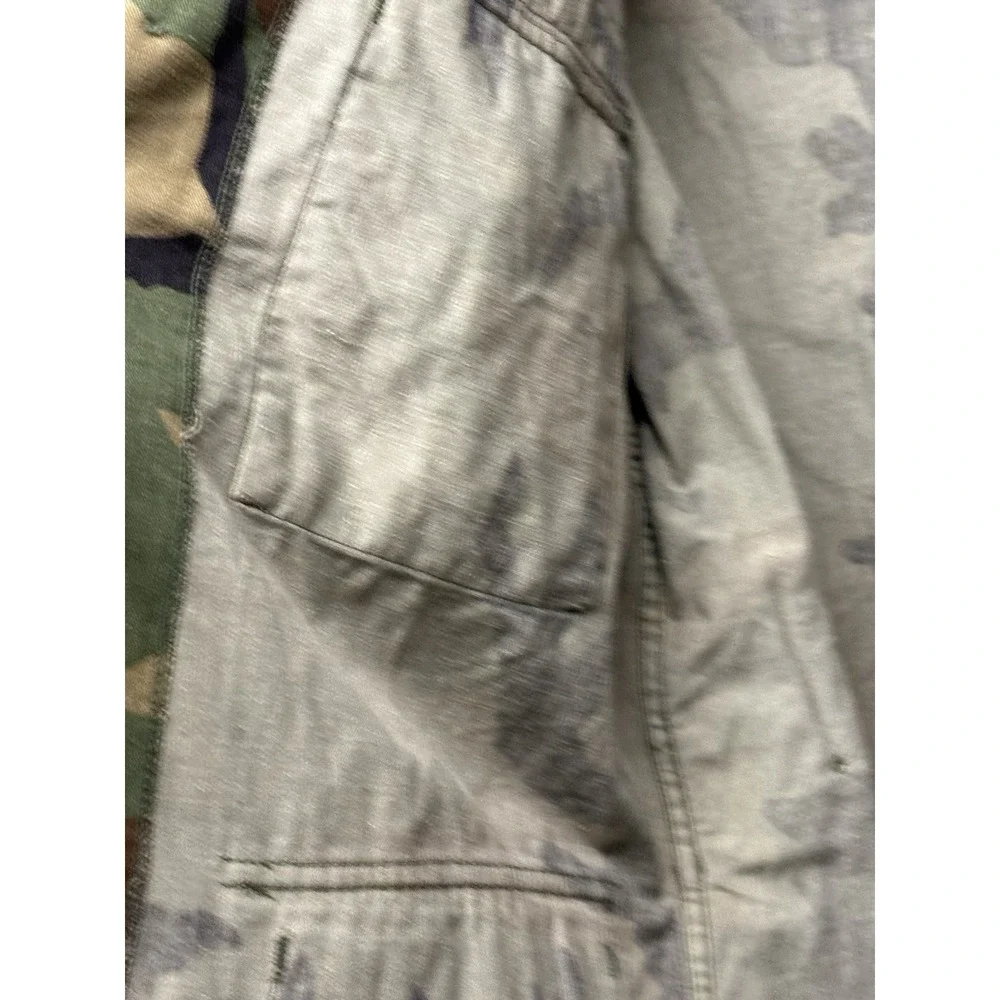 Vintage US Army Woodland‎ Camo Summer Combat Coat Jacket  Medium Long